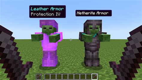 protection IV leather armor vs netherite armor - YouTube