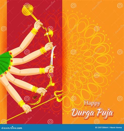 Vector Happy Durga Puja Banner Stock Vector - Illustration of design ...