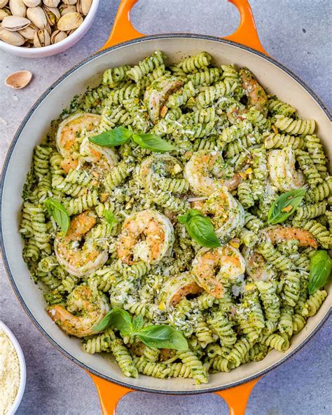 Shrimp Pesto Pasta - Healthy Fitness Meals