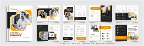 Premium Vector | Modern 16page Multipurpose brochure design with multi ...