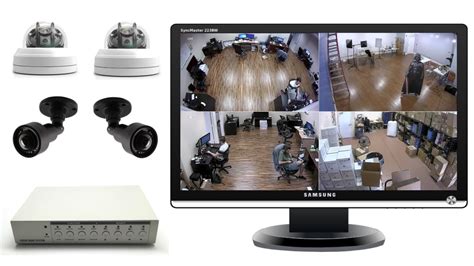 4 Security Camera with Monitor Systems for Live Video Display