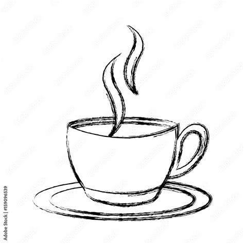 sketch draw coffee cup cartoon vector graphic design Stock Vector ...