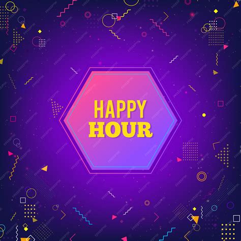 Premium Vector | Happy hour purple modern background