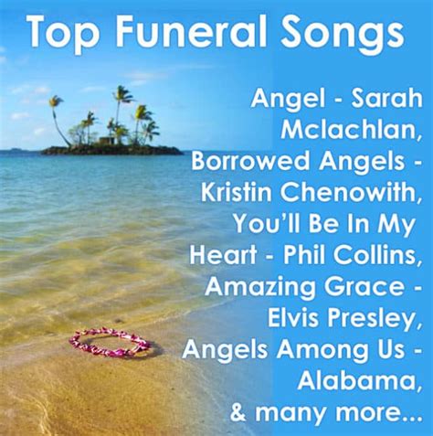 Funeral Songs, memorial service songs and lyrics, Life Celebration music.