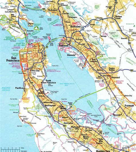 Bay area freeway map - Map of bay area freeway (California - USA)