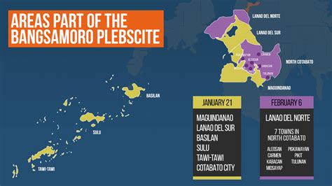 What areas will vote to be part of the Bangsamoro region?