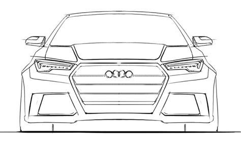 Sketch a Day 007_tut_front008 | Car drawings, Car drawing easy, Car front