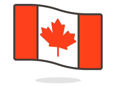 Canada Flag Emoji Icon PNG vector in SVG, PDF, AI, CDR format