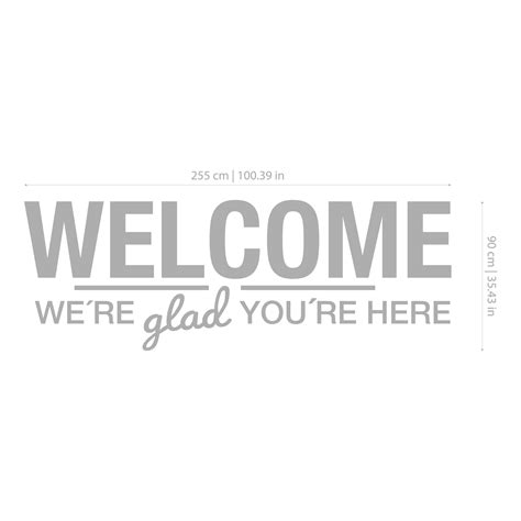 Welcome We're glad you're here Office Decor - Moonwallstickers.com