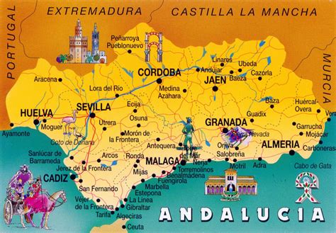 0988 SPAIN (Andalusia) - The map of Andalusia | Andalusia, Andalusia ...