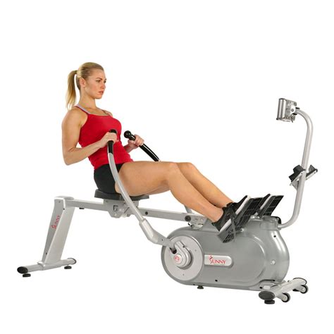 Sunny Health & Fitness Full Motion Magnetic Rowing Machine Rower with ...