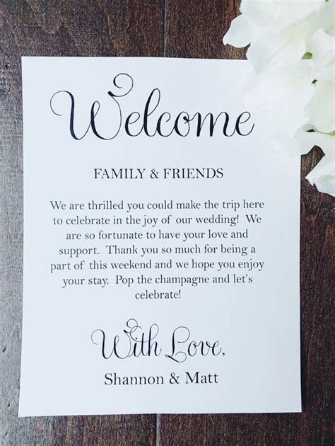 Wedding Welcome Card Template