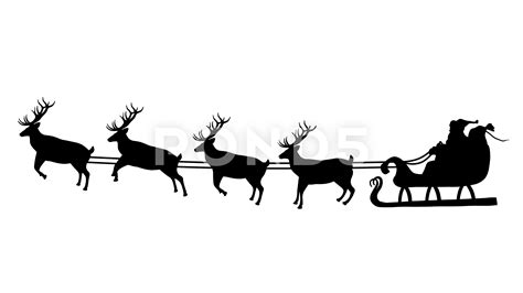 Simple Santa Sleigh Silhouette