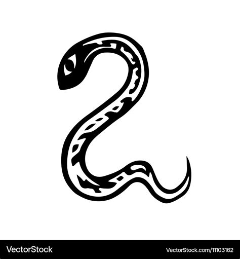 Artistic symbol of a snake black and white Vector Image