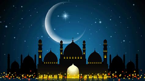 Mosque And Moon During Ramadan UHD 8K Wallpaper | Pixelz