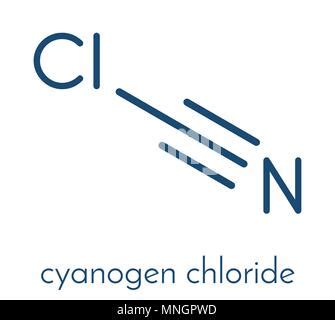 Cyanogen chloride toxic gas molecule. Skeletal formula Stock Vector ...