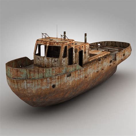 3d model rusty boat