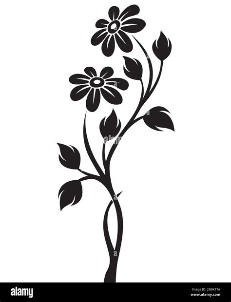 Clip Art Flower Black And White