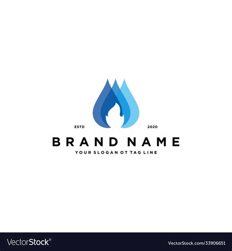 Fire water logo design Royalty Free Vector Image