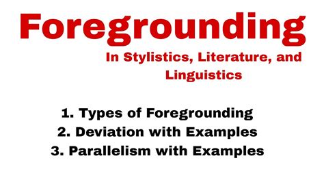 Types of Foregrounding in Stylistics Explanation in Urdu/Hindi ...