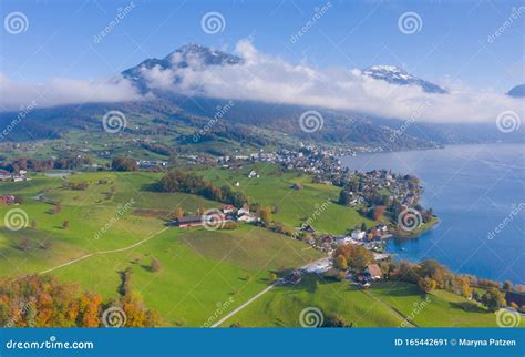 Weggis. Switzerland aerial stock image. Image of autumn - 165442691