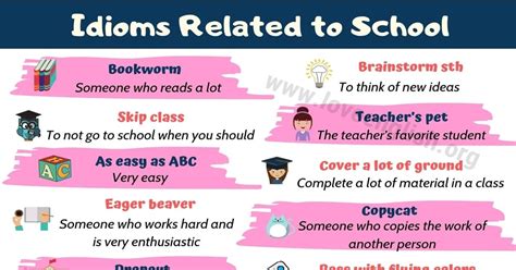 School Idioms: 40+ Popular School Idioms in English - Love English