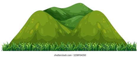 Isolated Green Mountain On White Background Stock Vector (Royalty Free ...