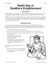 Bodhi Day or Buddha's Enlightenment Printable (3rd - 8th Grade ...