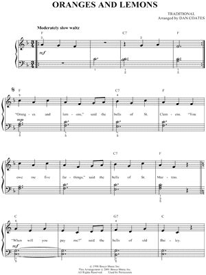 "Oranges and Lemons" Sheet Music - 2 Arrangements Available Instantly ...