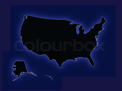 Silhouette of USA in black | Stock vector | Colourbox