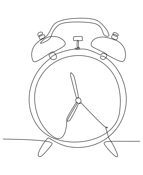 Continuous line drawing of an alarm clock, vector illustration 2789421 ...