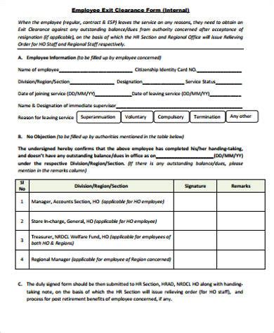 FREE 12+ Employee Clearance Form Samples & Templates
