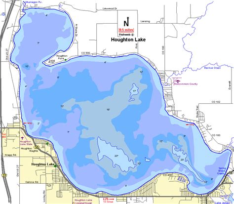 Houghton Lake Fishing Map - Sarah Cornelle