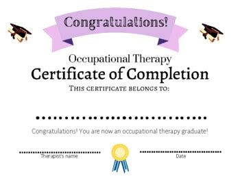 Minimalistic Occupational Therapy graduation certificates by Seasons of ...