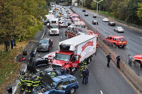 Ambulance flips in multi-car crash on NYC's Prospect Expressway