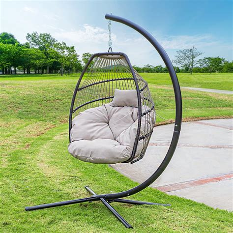 Barton Outdoor Hanging Lounge Egg Style Swing Chair UV Resistant Deep ...