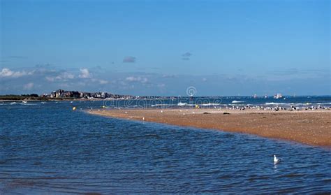 Houlgate beach in Normandy stock image. Image of cape - 43859721