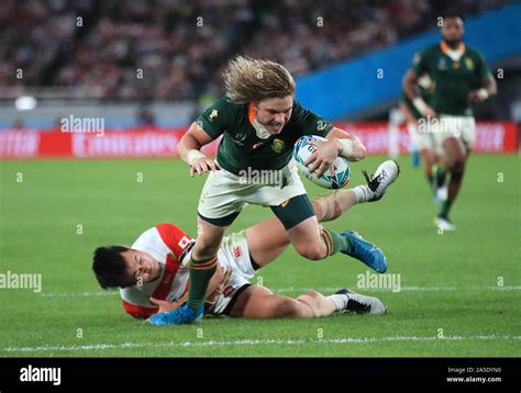 South Africa's Faf de Klerk scores his side's second try during the ...