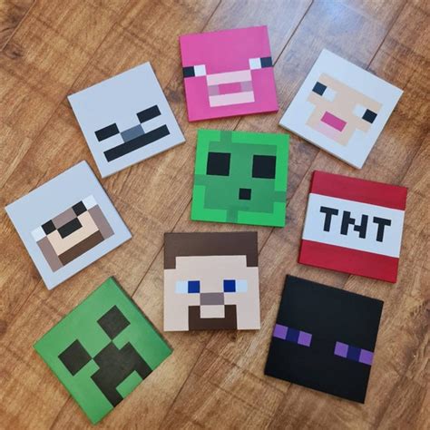 Minecraft Canvas Hand Painted Minecraft Inspired Wall Art - Etsy