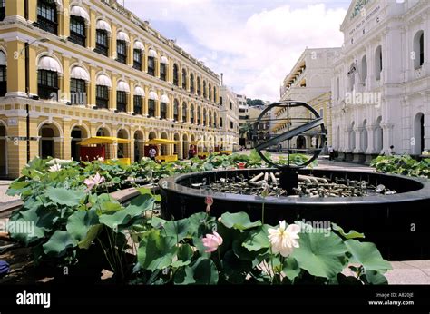 China, Macao, Leal Senado Square, Portuguese colonial architecture ...