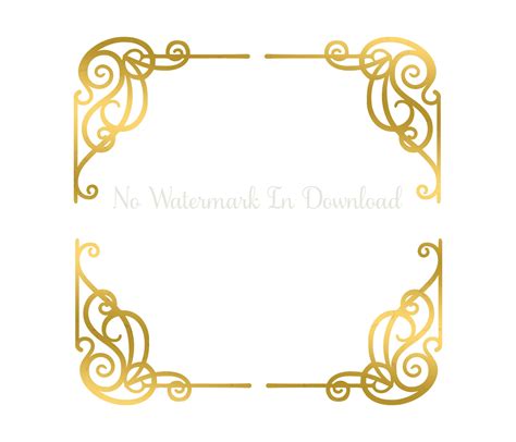 Scroll Frame Faux Foil Clipart Gold Frame Jpg Scroll Planner - Etsy UK