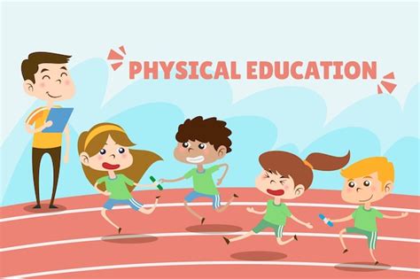 Free Vector | Cartoon physical education day illustration