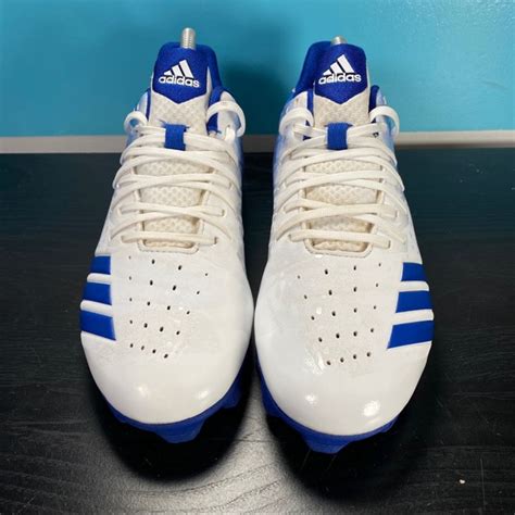 adidas | Shoes | Adidas Blue And White Baseball Cleats | Poshmark