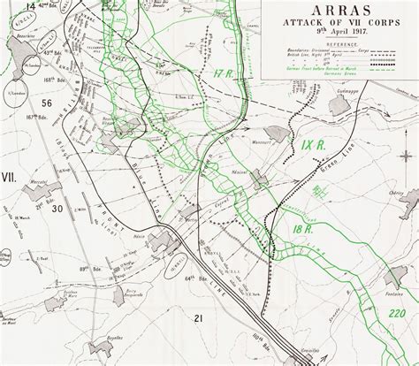 British Official History map of Battle of Arras | Map, Arras, Ww1