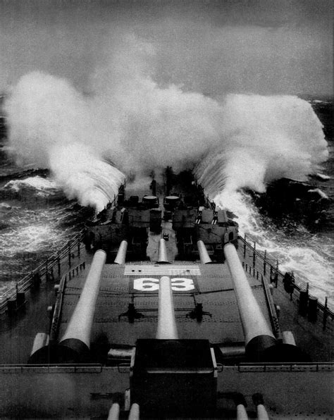 The USS Missouri (BB-63) in Heavy Seas returning from Korea to Pearl ...