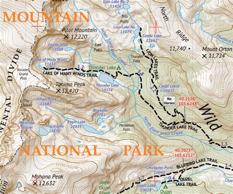 Rocky Mountain National Park Hiking Map - Outdoor Trail Maps