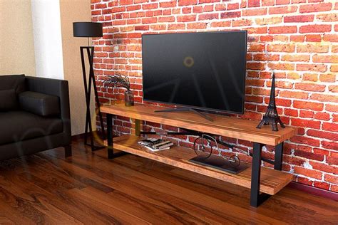 Modern Wood Tv Stand Timber / Solid Wooden and Metal Media - Etsy | Tv ...