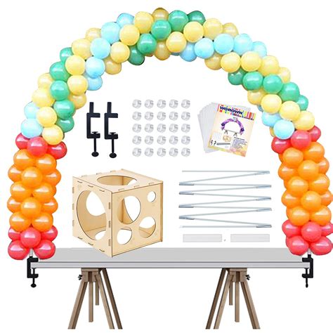 Buy Worown Table Balloon Arch Kit with Wood Balloon Sizer Box, 12 Ft ...