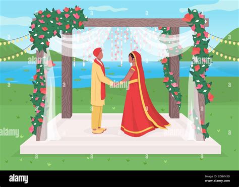 Indian wedding flat color vector illustration Stock Vector Image & Art ...