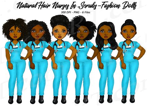 Black Nurse Clipart, African American Planner Illustrations - Natural ...